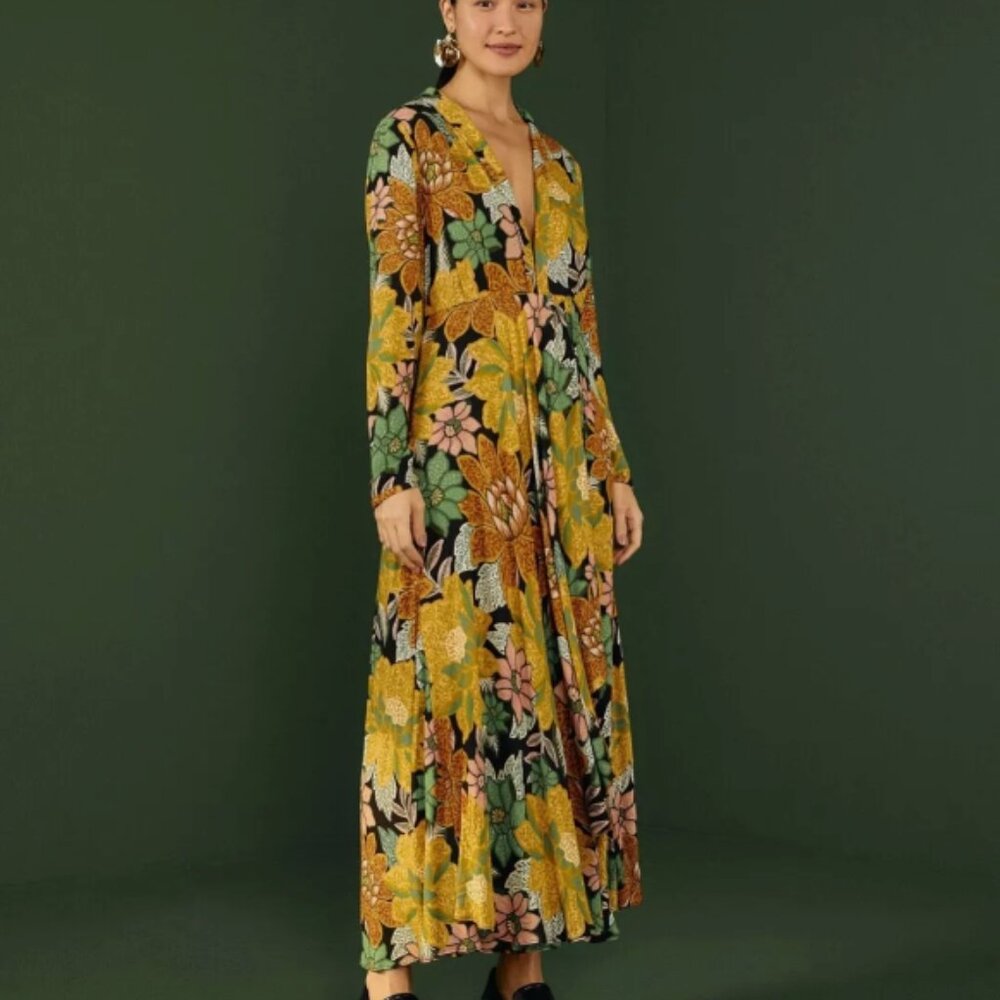 NWT Farm Rio Garden Black Maxi Dress - Large